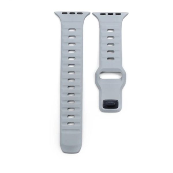 Piili Apple Watch  42-44-45-49 mm Gaia Silikon Kayış Gri