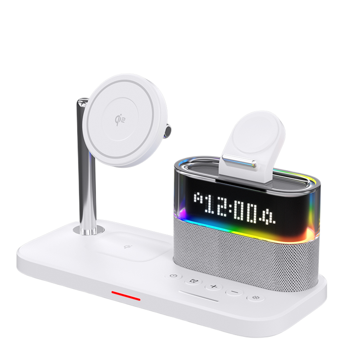 20W Qi2 3-in-1 Wi-Fi Şarj İstasyonu Beyaz – Hızlı & Çoklu Şarj - Görsel 3