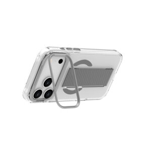 iPhone 17 Pro Max Metal Stand Grip MagSafe Kılıf Gri