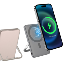 Standlı MagSafe Powerbank 5 000 mAh Gold – Kablosuz & Taşınabilir